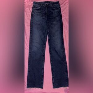 AG Saige high rise straight Dark Blue Denim Jeans size 25